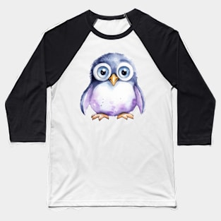 Penguin Watercolor Baseball T-Shirt